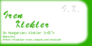 iren klekler business card